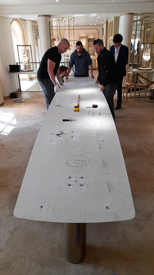 montage de la table sur mesure